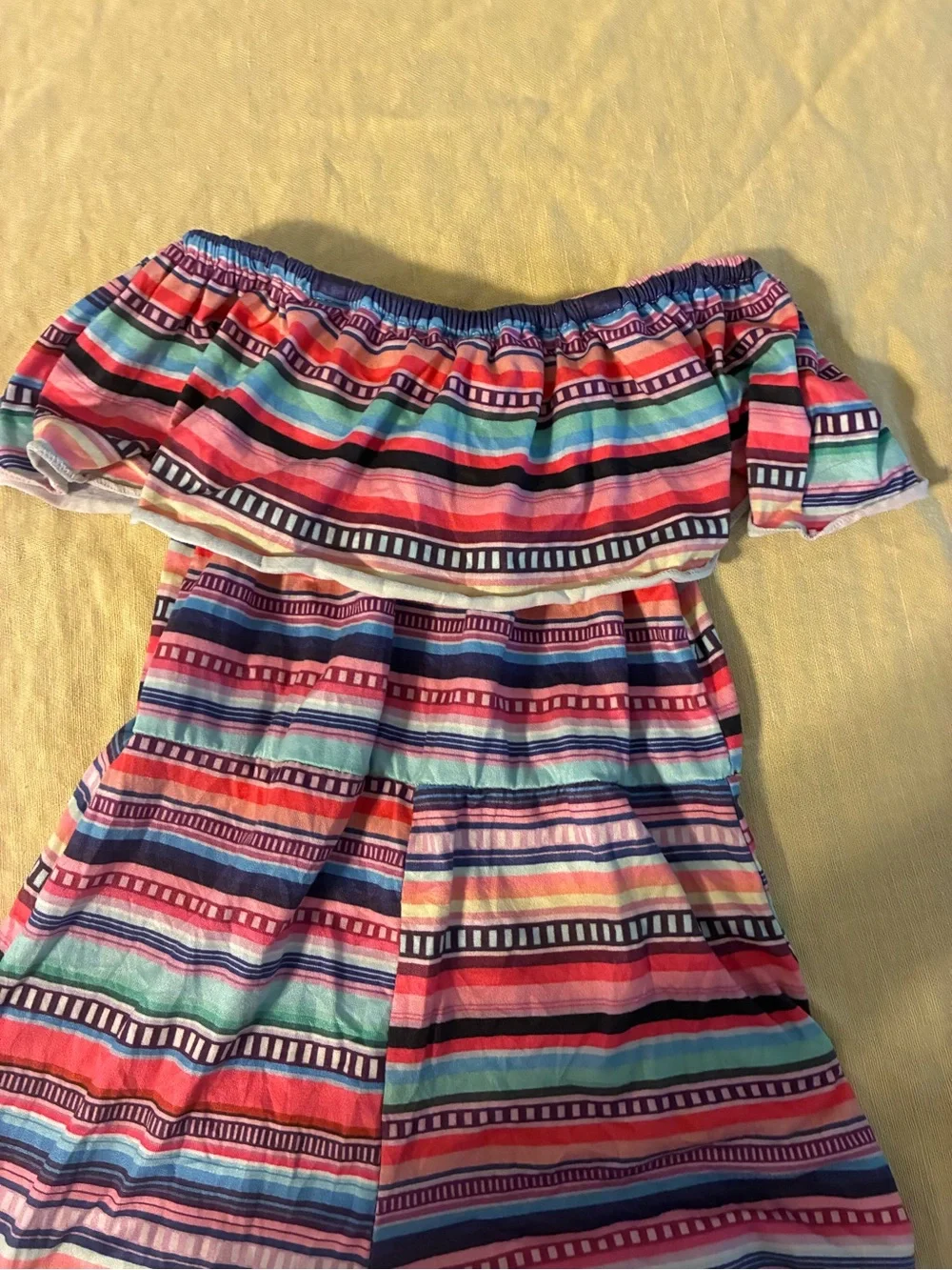 Girl’s 18-24M Striped Jumpsuit
